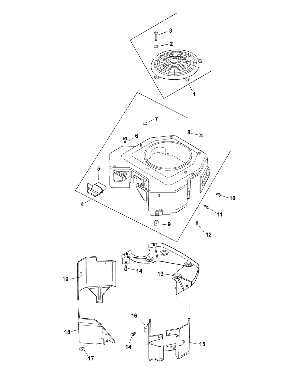 Kohler Cv680-3011 Blower Housing And Baffles Diagram and Parts List for RECON48 53AH8ST3050-23HP Cub Cadet Lawn Tractor